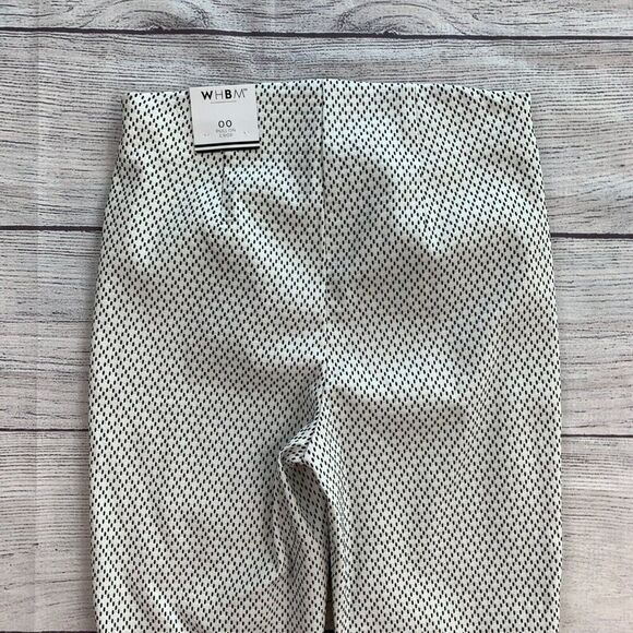 WHBM Crop Pants sz 00 White Black Pattern Pull On New NWT - Picture 7 of 11